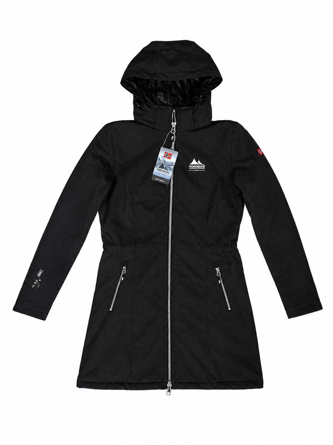 Nordberg Dames Padded Softshell Long Veronica - Black melange - Maat S