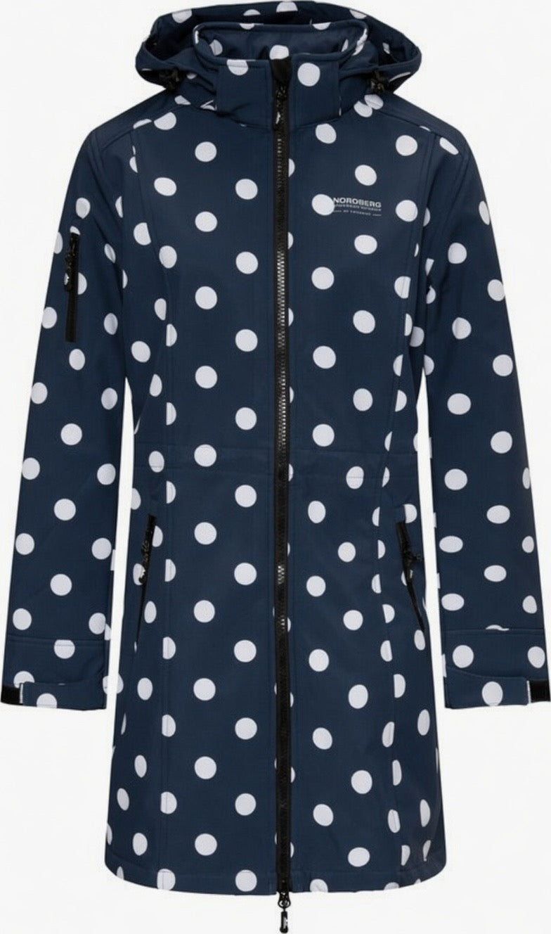 Nordberg Dames Softshell Long Polka Dot - Navy - Maat S