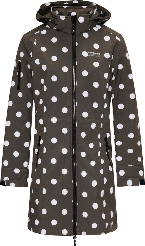 Nordberg Dames Softshell Long Polka Dot - Army green - Maat S
