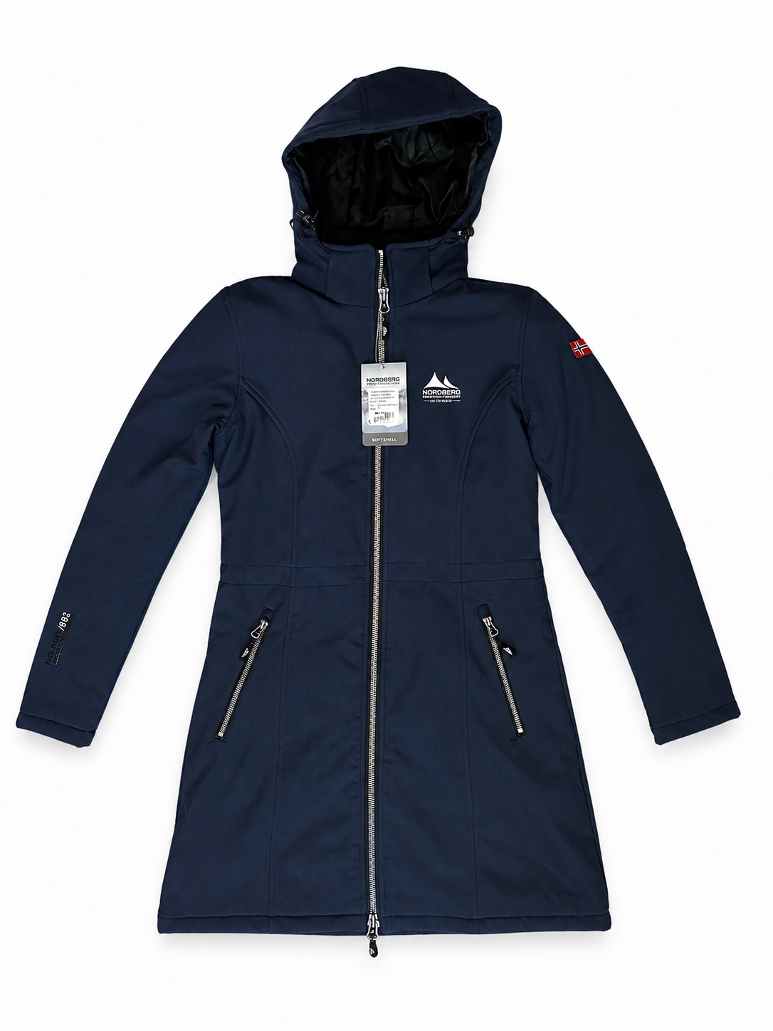 Nordberg Dames Softshell jacket long Victoria - Dark navy melange - Maat S