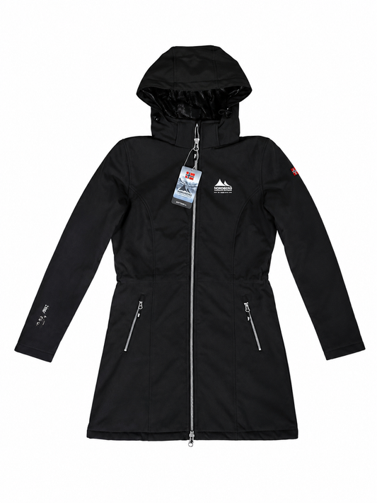 Nordberg Dames Padded Softshell Long Veronica - Black melange - Maat S