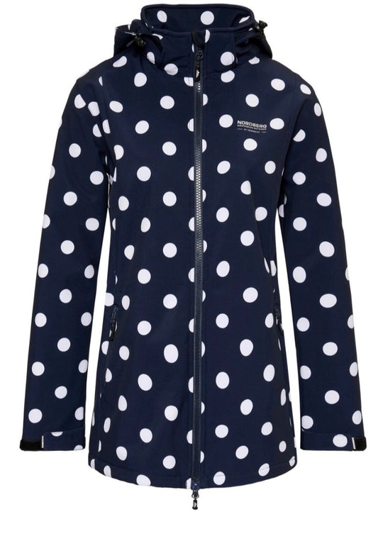 Nordberg Softshelljas Polka Dots - Dames - Navy
