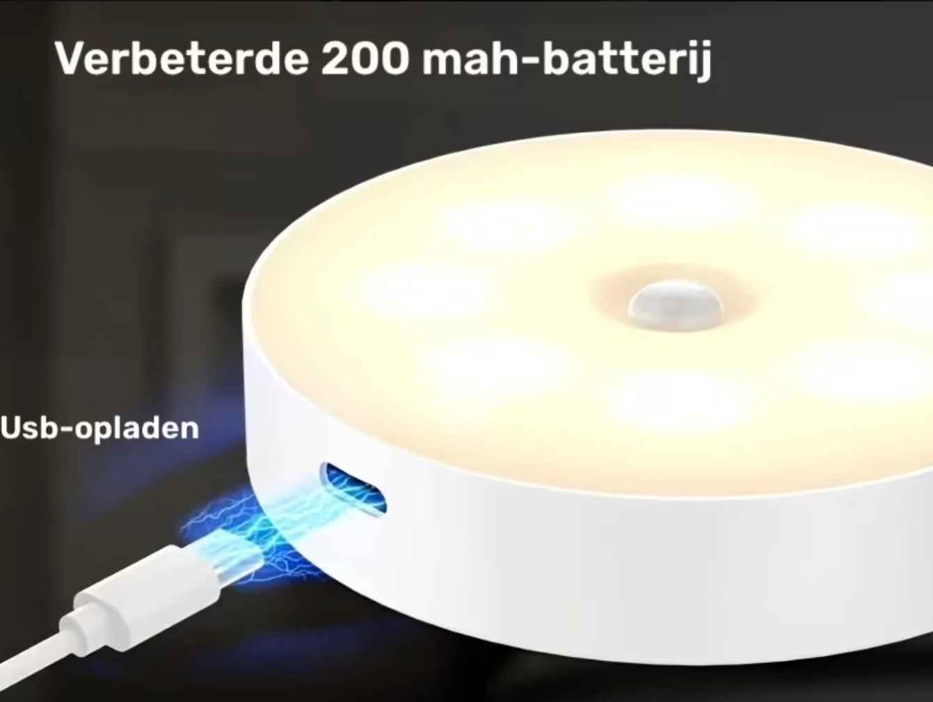 Rechargeable night light with motion sensor