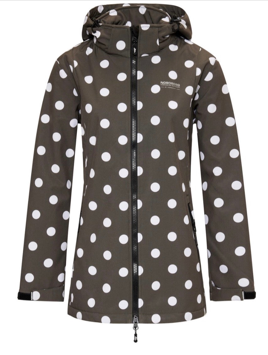 Nordberg Softshelljacke Polka Dots - Damen - Armeegrün