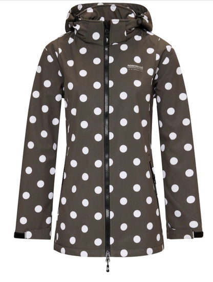 Nordberg Softshelljacke Polka Dots - Damen - Armeegrün