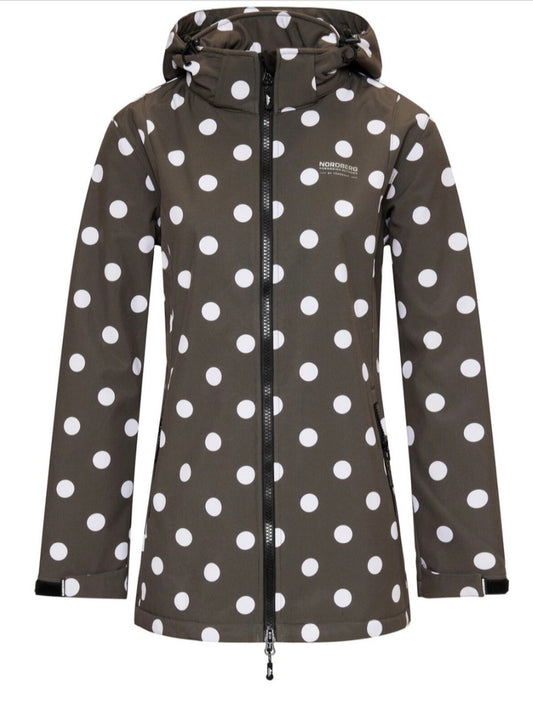 Nordberg Softshelljas Polka Dots - Dames - Army Groen