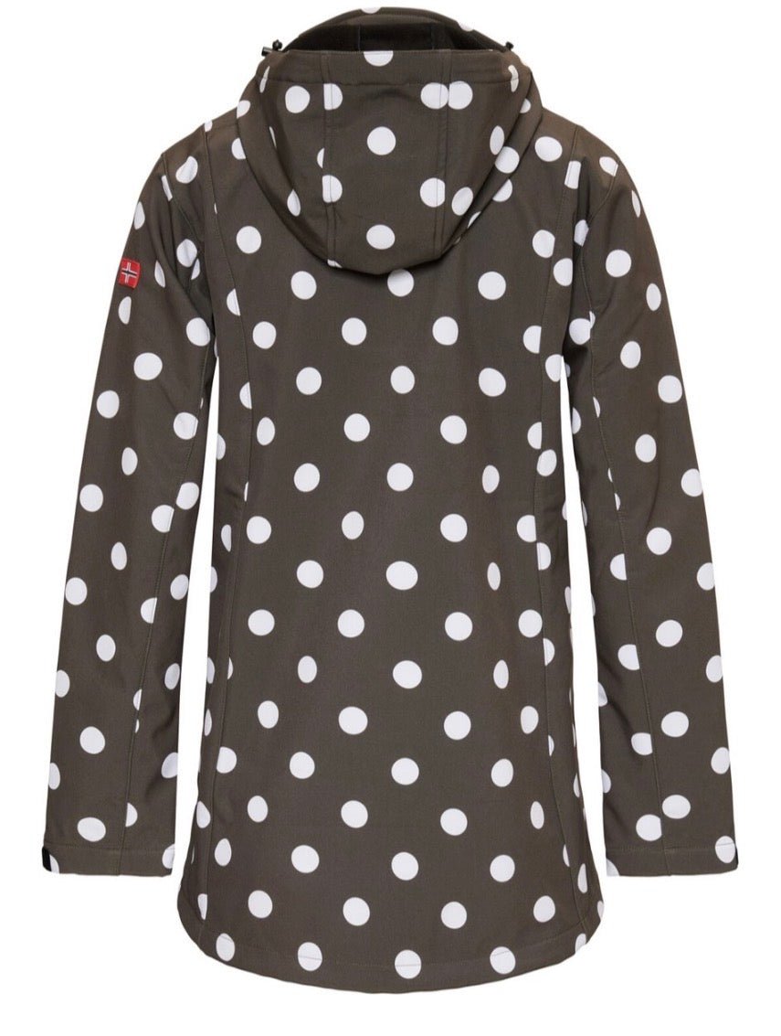 Nordberg Softshelljacke Polka Dots - Damen - Armeegrün