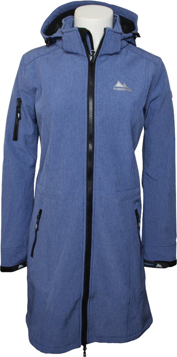 Nordberg Damen Softshell Lang Gisella - Hellblau Melange / Schwarz Melange - Größe S