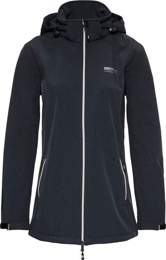 Nordberg Damen Softshelljacke Ronda - Hellblau meliert / Schwarz meliert - Größe S