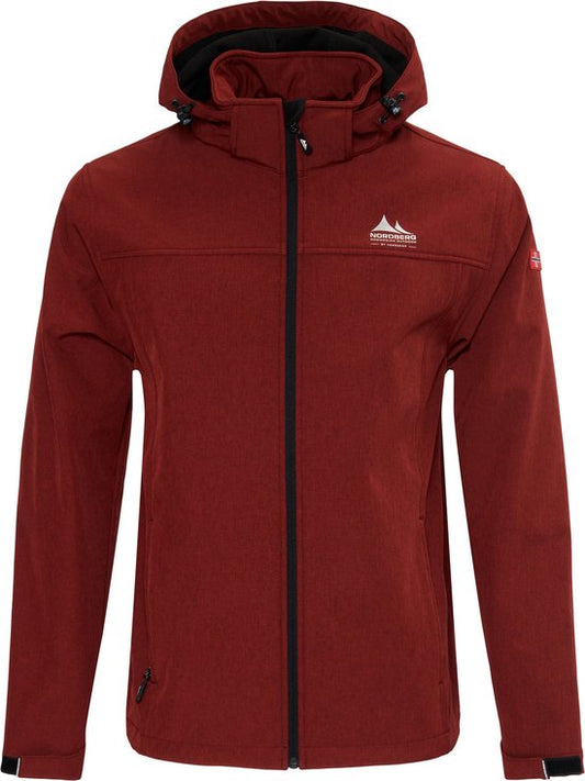 Nordberg Heren Softshelljacket Kjeld - Bordeaux melange - Maat XXXL